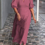 Vestido de Algodón y Lino Sólido Lea™