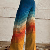 Pantalones Retro Zigzag Elegantes para Mujer Léa