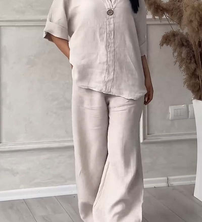 Conjunto Casual de Dos Piezas Renala™ con Botones