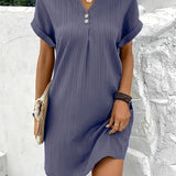 Vestido Clara™ de Manga Corta y Cuello en V