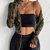 Cardigan de Malla Transparente Fleur