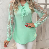 Blusa de Encaje con Mangas Floraire