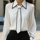 Blusa con Lazo Contrastante Maison