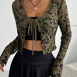 Cardigan de Malla Transparente Fleur