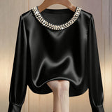 Blusa de Satén Perla Cassia