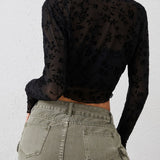 Cardigan de Malla Transparente Fleur