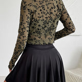 Cardigan de Malla Transparente Fleur