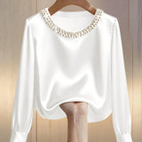 Blusa de Satén Perla Cassia