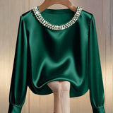 Blusa de Satén Perla Cassia