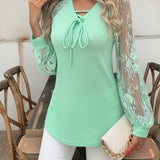 Blusa de Encaje con Mangas Floraire