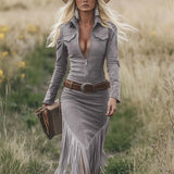 Vestido Sueco de Mujer con Flecos Valencia
