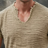 Camiseta Vintage de Cuello en V Jairo para Hombre