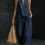 Mary | Conjunto Minimalista y Cómodo de Dos Piezas en Denim para Mujer