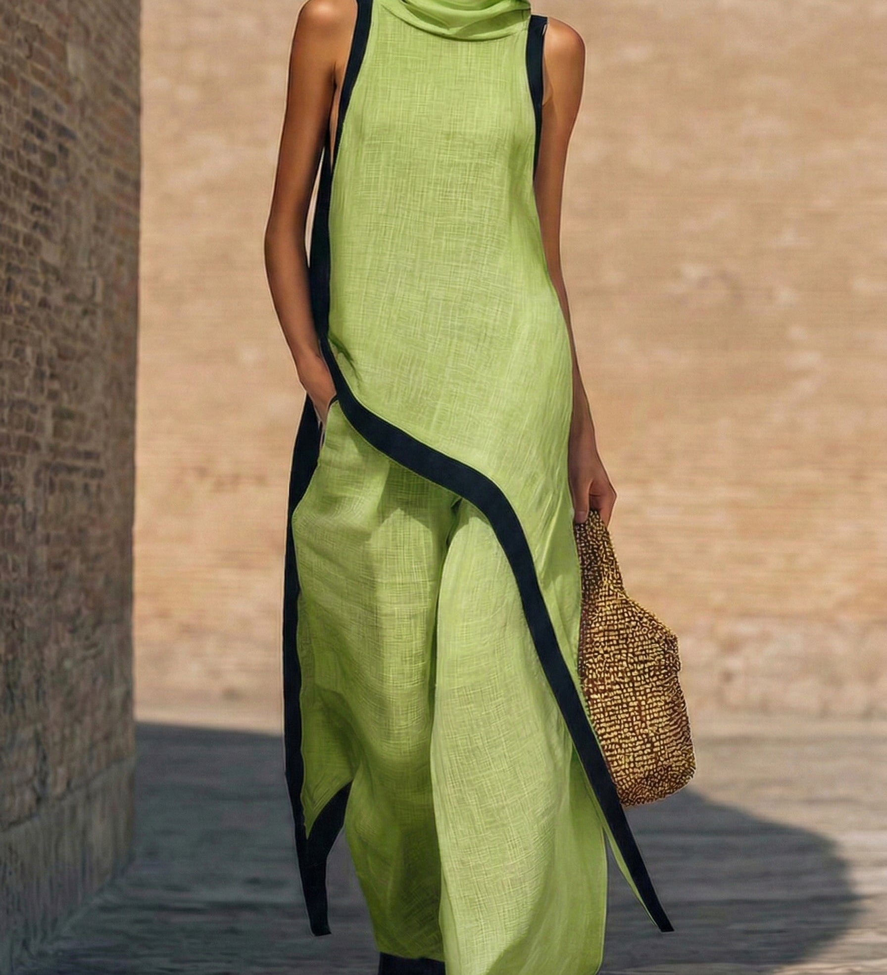 Conjunto Elegante de Lino y Algodón para Mujer