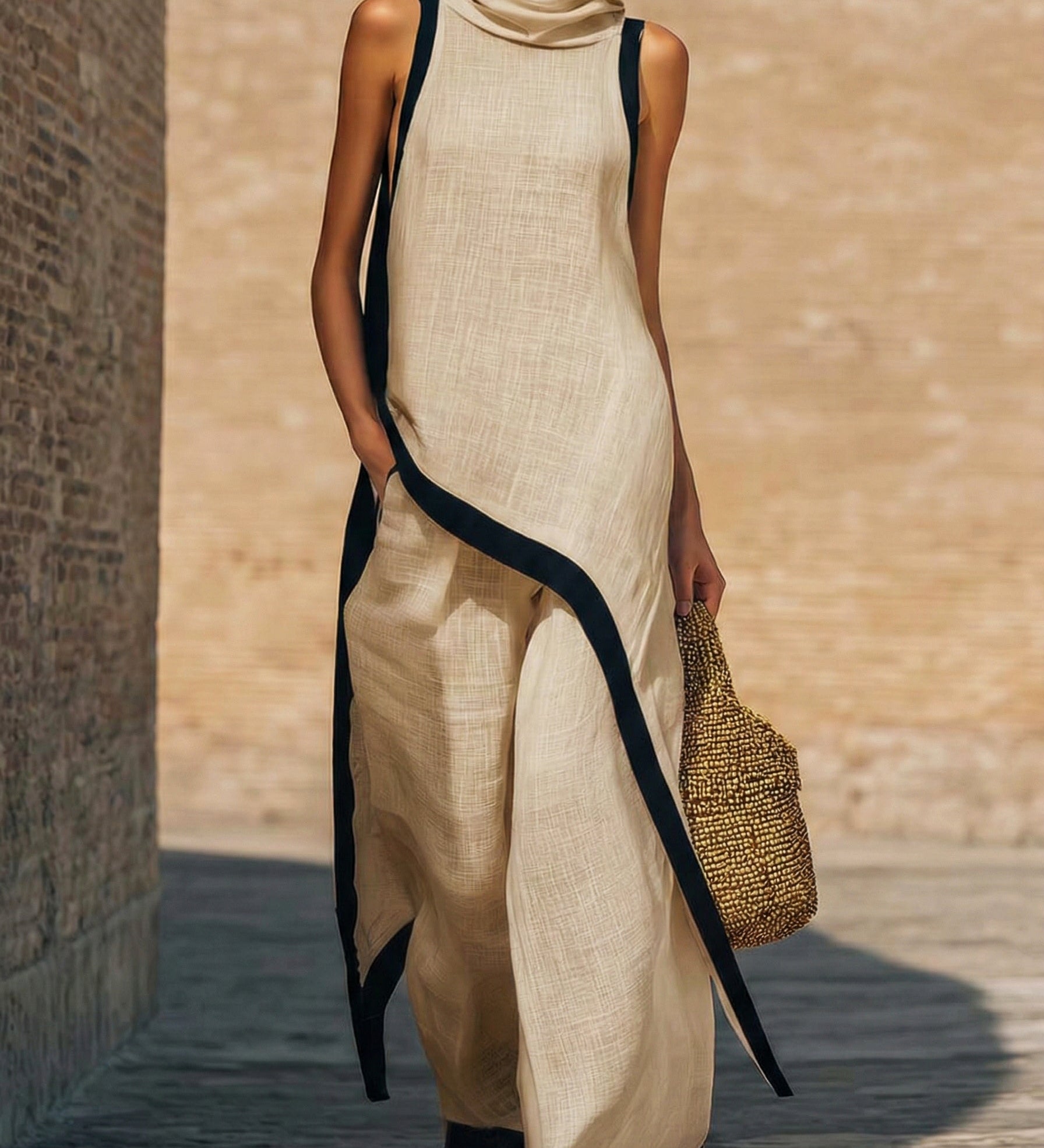 Conjunto Elegante de Lino y Algodón para Mujer