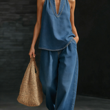 Mary | Conjunto Minimalista y Cómodo de Dos Piezas en Denim para Mujer