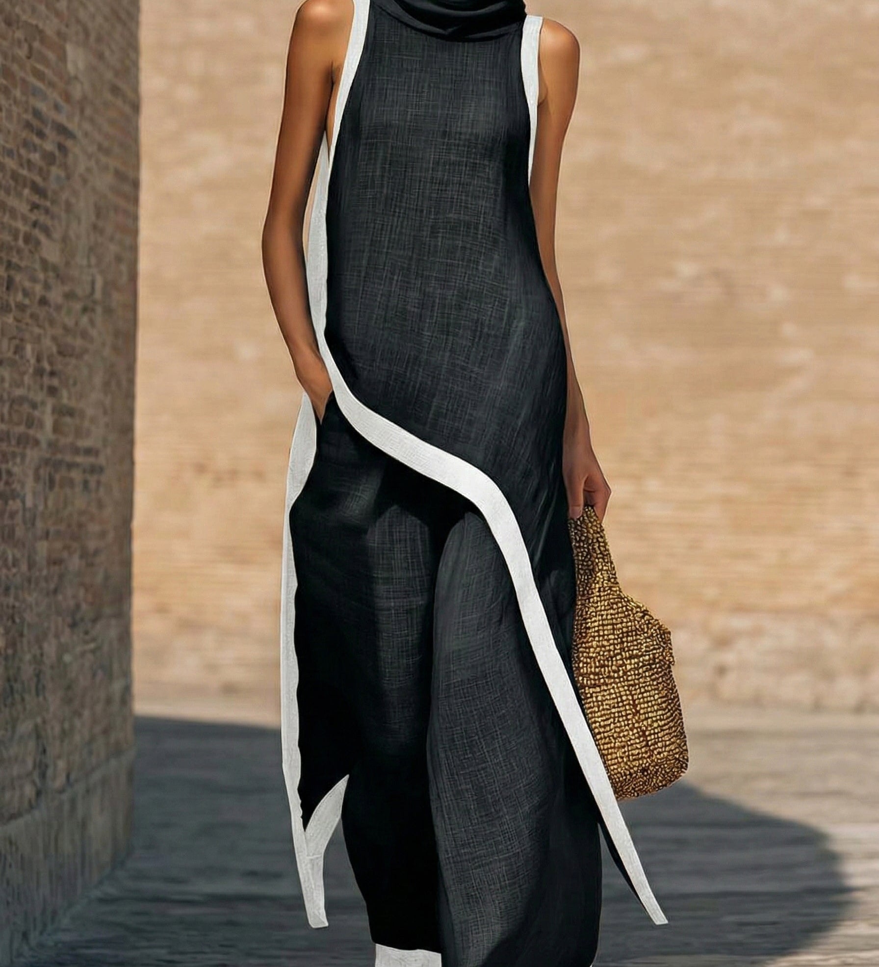 Conjunto Elegante de Lino y Algodón para Mujer
