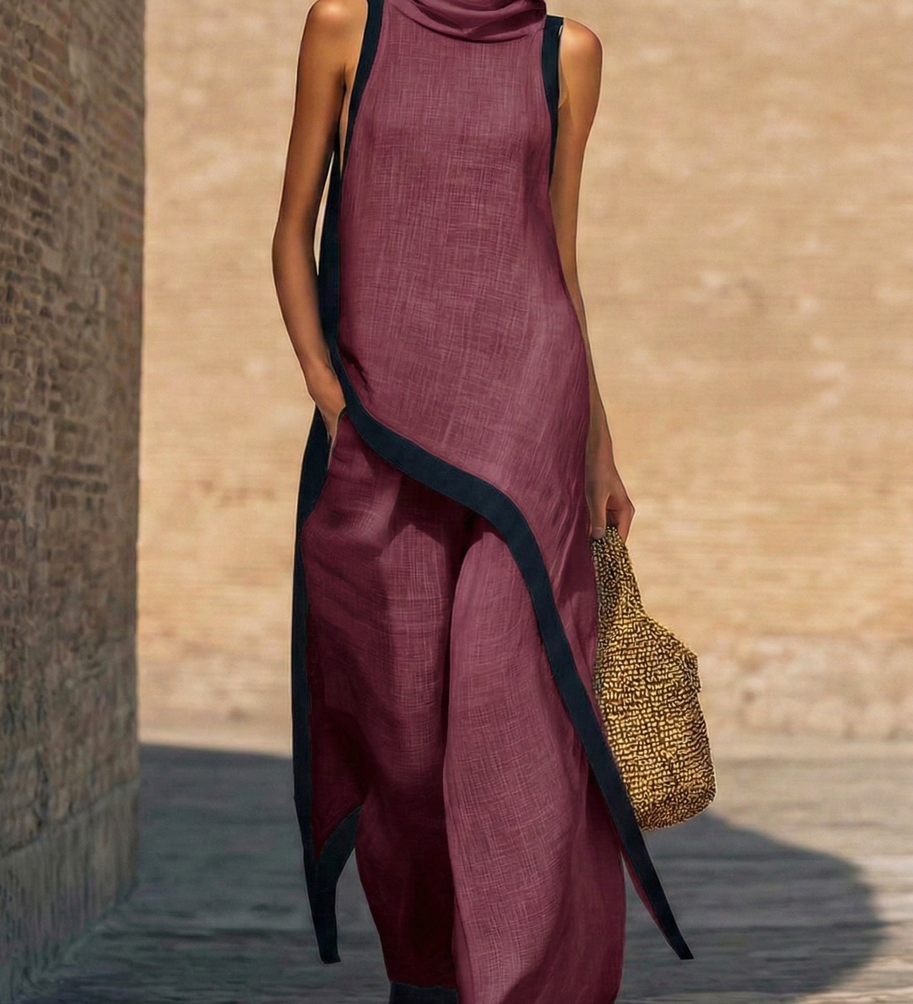 Conjunto Elegante de Lino y Algodón para Mujer