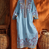 Vestido Boho Bordado Celestina