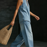 Mary | Conjunto Minimalista y Cómodo de Dos Piezas en Denim para Mujer