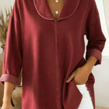 Top Retro de Mezclilla con Cuello de Chal