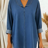 Top Retro de Mezclilla con Cuello de Chal