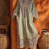 Vestido Boho Bordado Celestina