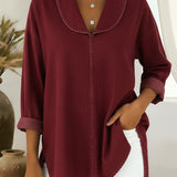 Top Retro de Mezclilla con Cuello de Chal