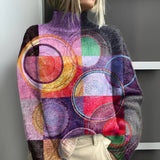 Jersey de Cuello Alto Jasmijn con Bloques de Color