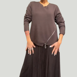 Vestido Elegante de Punto y Tul Ullé