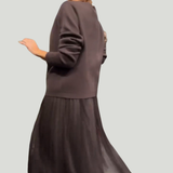 Vestido Elegante de Punto y Tul Ullé