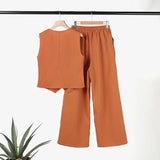 Alessia™ Conjunto de dos piezas: Chaleco y Pantalones de Pierna Ancha