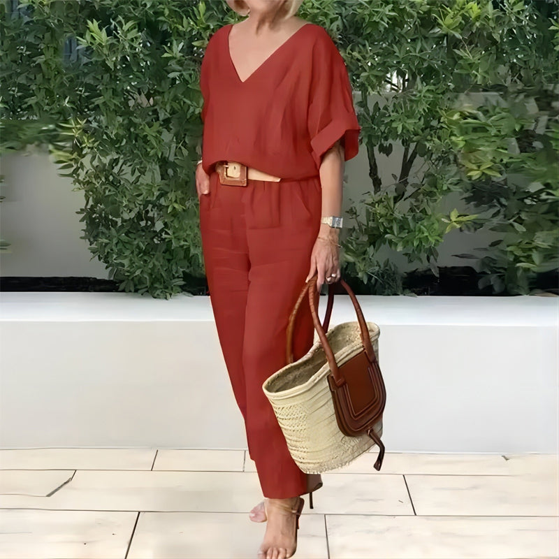 Conjunto de Dos Piezas Claire Lujoso y Relajado