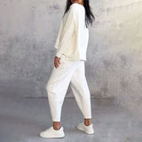 Léa | Conjunto de dos piezas con blusa de manga larga y pantalón holgado
