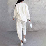 Léa | Conjunto de dos piezas con blusa de manga larga y pantalón holgado