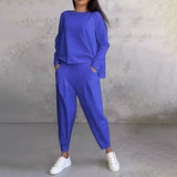 Léa | Conjunto de dos piezas con blusa de manga larga y pantalón holgado