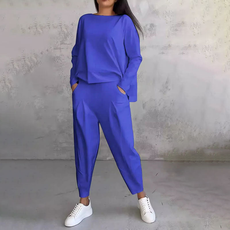 Conjunto de Dos Piezas con Top de Manga Larga y Pantalón Holgado Léa