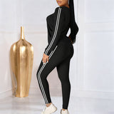 Lila - Conjunto de chándal de 2 piezas para mujer con mangas largas