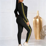 Lila - Conjunto de chándal de 2 piezas para mujer con mangas largas