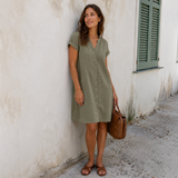 Vestido Camisero de Lino Elegante y Cómodo para Mujer Tess