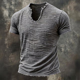 Camiseta Vintage de Cuello en V Jairo para Hombre